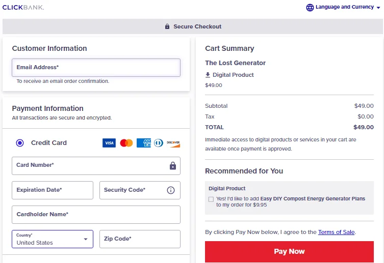 The Lost Generator - Secure Checkout